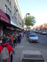 Line outside the Tower Theater for WWE NXT Philly: Night One